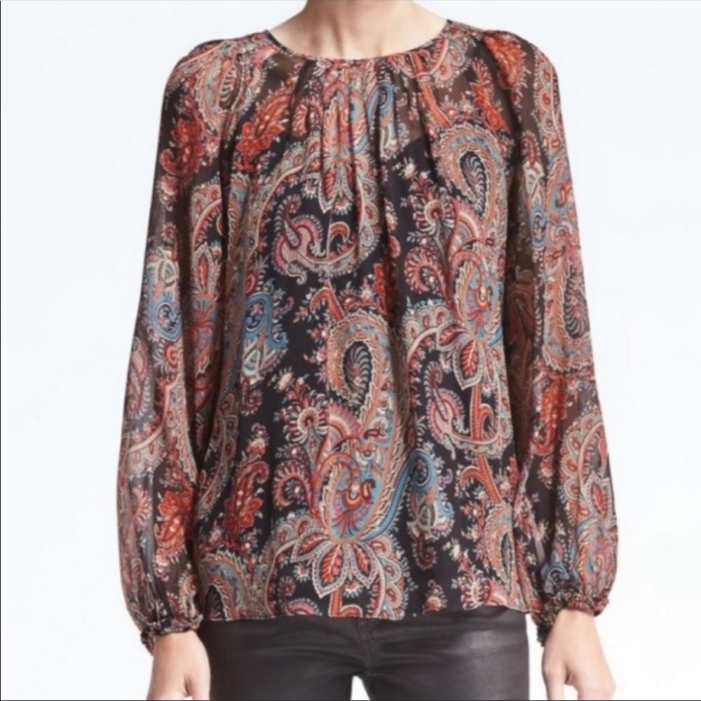 COPY - Banana Republic X Olivia Palermo Paisley Silk Top